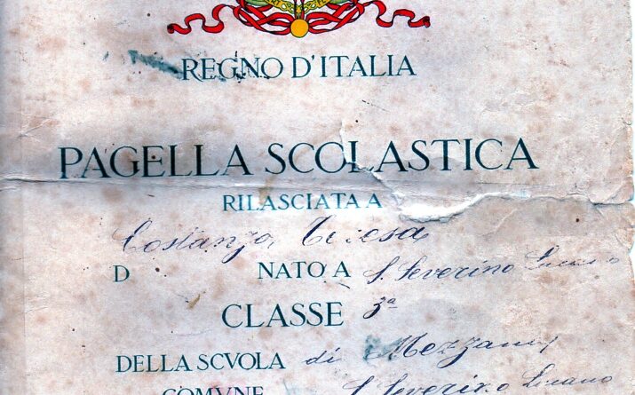 Pagella scolastica di Costanza Teresa